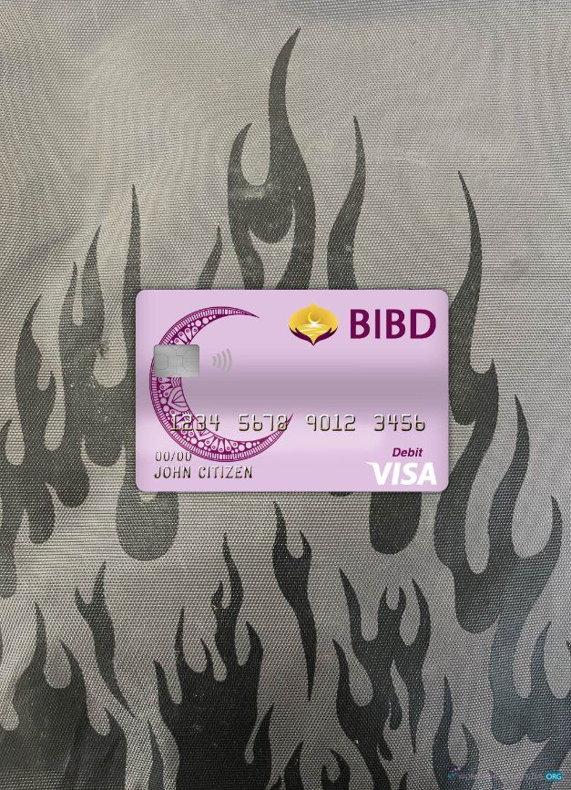 Download Brunei Baiduri bank visa debit card photolook front Photoshop template